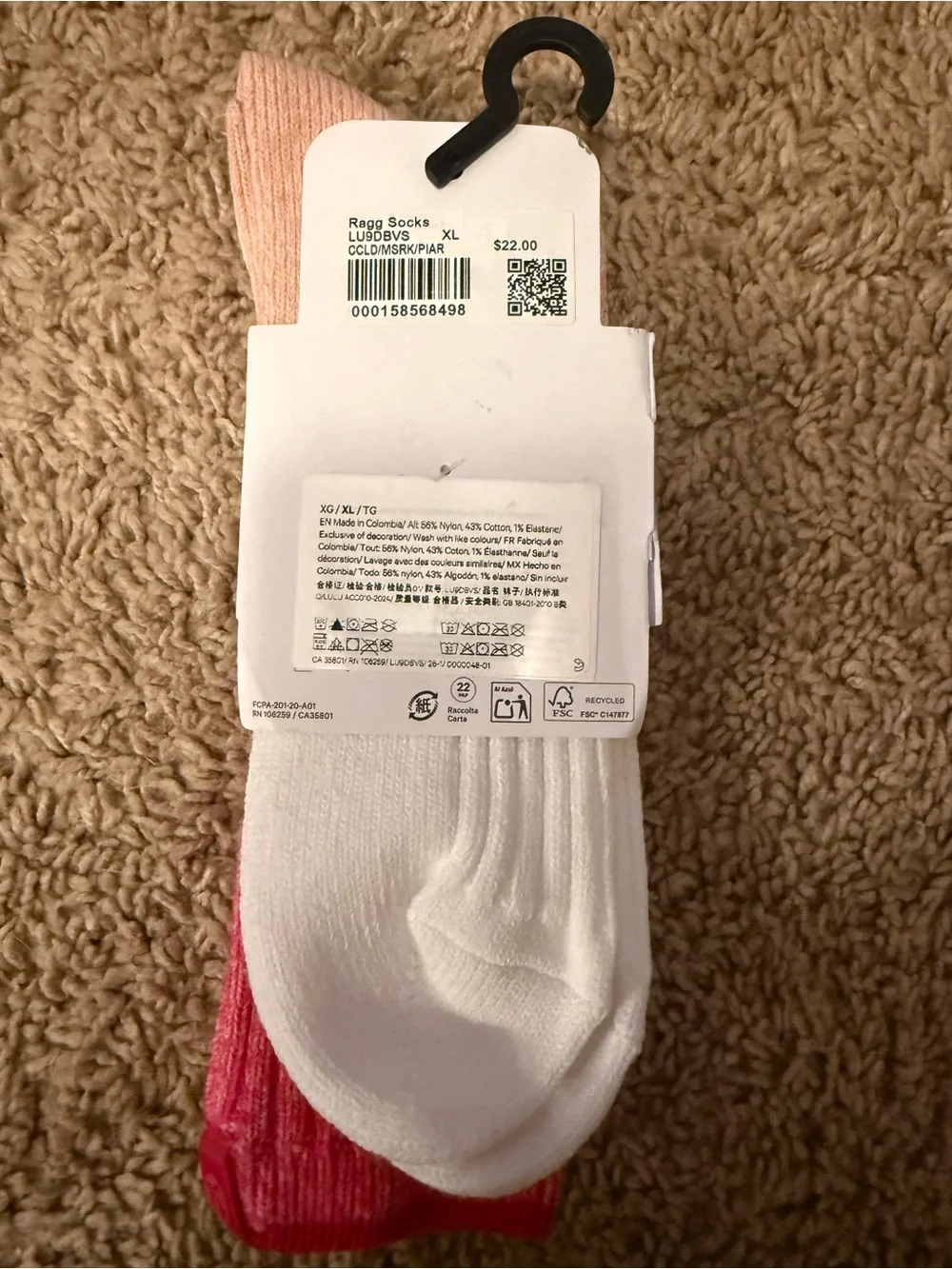 lululemon athletica Ragg Crew Socks - Pink Gradient